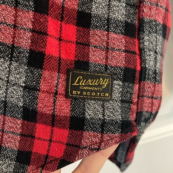 Luxury Garments by Scotch & Soda Red and Black Plaid Shirt - Picture 1 of 3